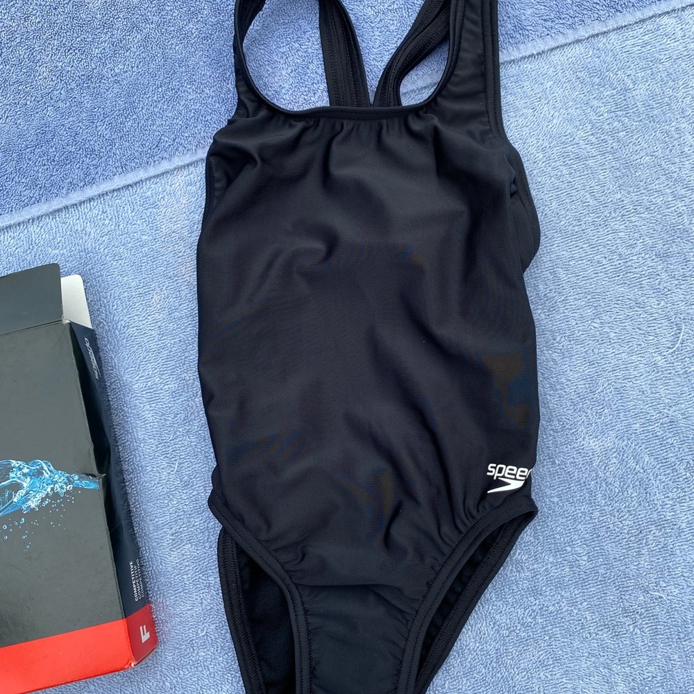 4/20 YTH Toddler Speedo Black Bathing Suit, One Piece, BRAND NEW